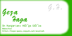 geza haga business card